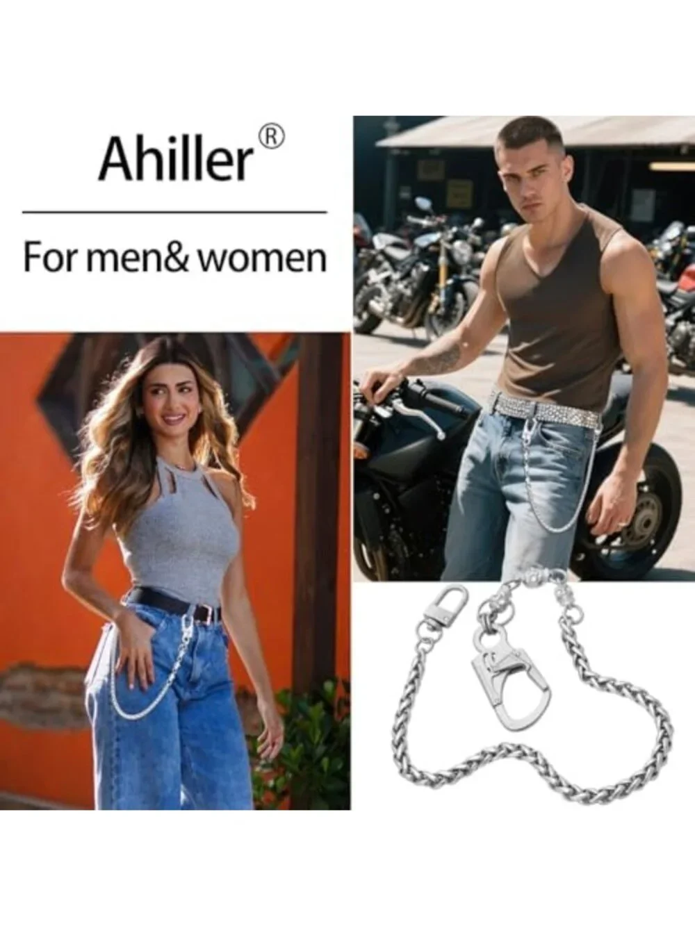 Punk Skull Chain Pants Wallet for Men | Anti-Theft Biker Key Accessory
